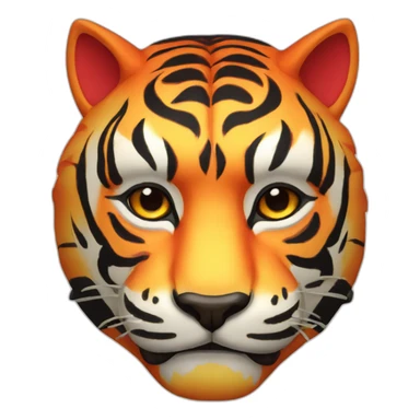 fire tiger Japanese mask sticker
