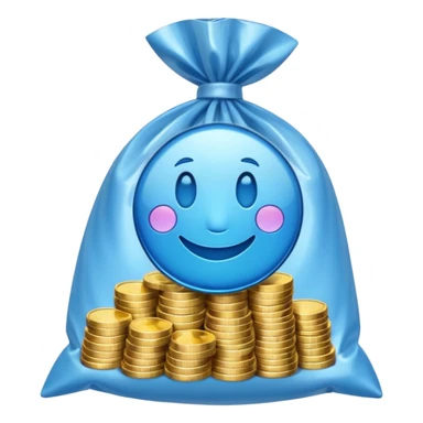 blue coins credit in a package sticker