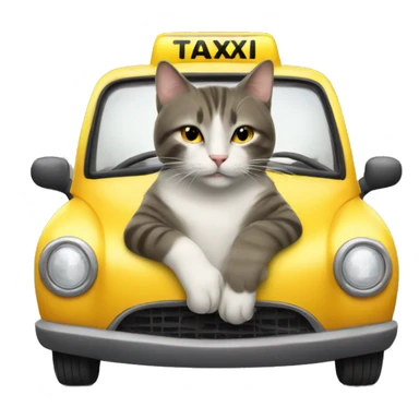 cat in taxi  sticker