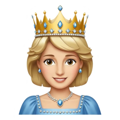 standing, Princess Diana with a crown sticker