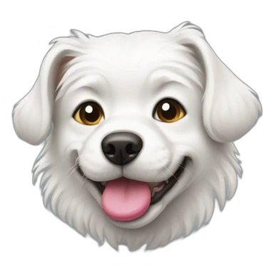 white dog with ball in mouth sticker