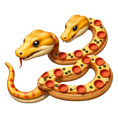 Snake made out of pizza sticker