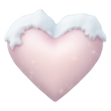 frozen pale pink heart with snow sticker