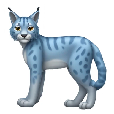 A blue lynx full body and short tail sticker