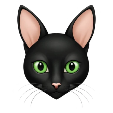 Haz una gata de ojos verdes la cara blanca con mancha negra en las orejas que agarra parte de la frente del lado der pero del iz va desde el ojo hasta la oreja la mancha, tiene la nariz negra en forma de corazón y todo lo que sobra de la cara, barbilla la nariz arriba y el lado de bigotes es blanca sticker