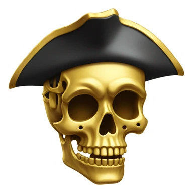 Skeleton made out of gold and wearing pirate hat sticker
