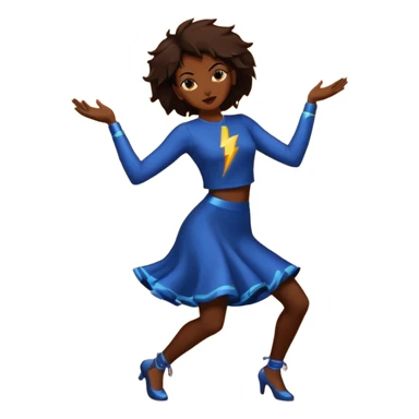 All Brown silhouette of a female dancing with thunder in the background  sticker