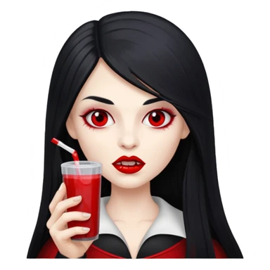 vampire using a juice box, long hair sticker