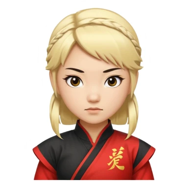 Chineese Kung fu girl with blonde hair with black streak sticker