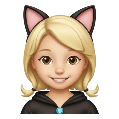 blonde girl kid in cat costume sticker