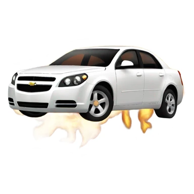2008 Chevy Malibu on fire sticker