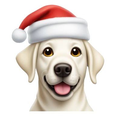 Platinum snow White Labrador dog Santa hat sticker