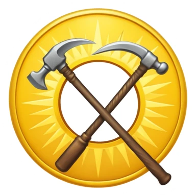 The Sickle and the Hammer are crossed, and behind them are the rays of the sun sticker