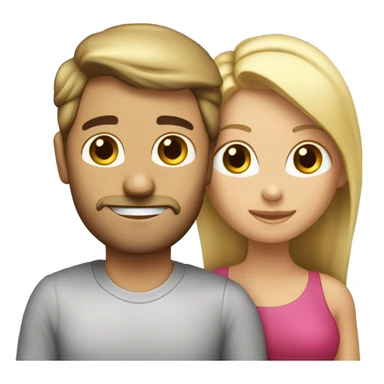 pareja de enamorado juntos, "mujer chuca rubia" hombre moreno con  cabello liso con peinado hacia los lados sticker