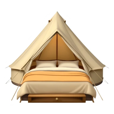 luxury glamping bell tent with plush bedding inside sticker