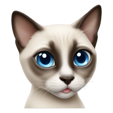 Siamese cat blue eyes blowing a kiss sticker