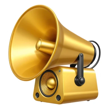 create a emoji of loudspeaker in gold color which based on this->📢
no！ too reallity. just like those emmoji sticker