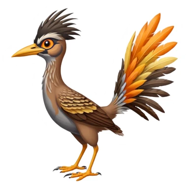 realistic roadrunner bird, tail pointed down, realistic colors sticker