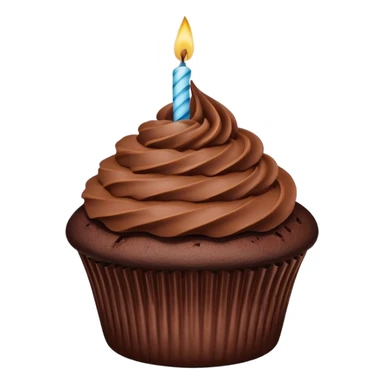 Chocolate birthday cupcake sticker