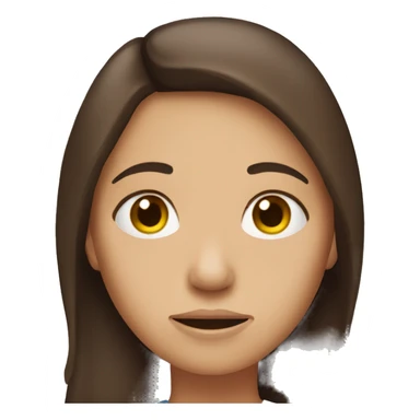 Sad brunette girl with long brown hair sticker