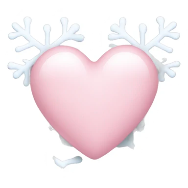 Light pink heart with two snowflakes beside it sticker