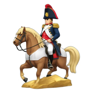 serious angry napoleon on horse hold golden eagle sticker