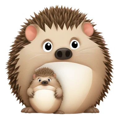 mama hedgehog and a baby sticker