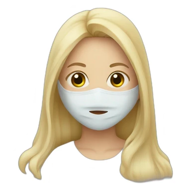 A veiled, blonde girl wearing a mask  sticker