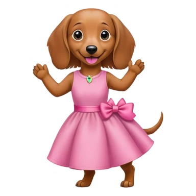 Dachshund in a pink dress sticker