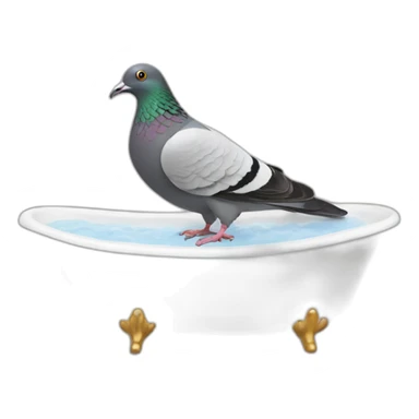 Pigeon in bath sticker