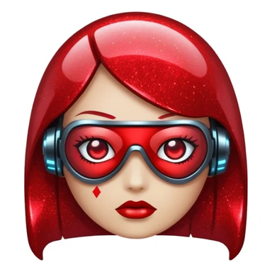 red glitter cyberpunk sticker