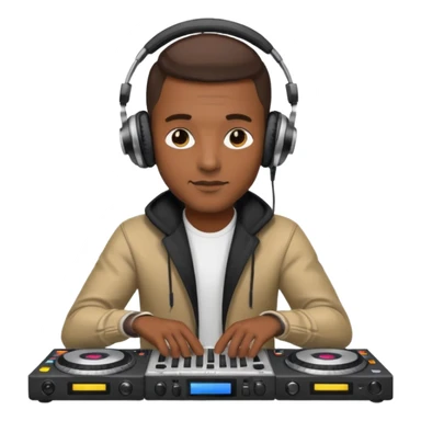 man dj with setup sticker