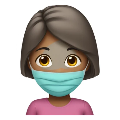 Girl wearing a face mask  sticker