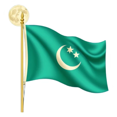 Uzbek flag fluttering in the moon sticker