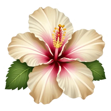 white and beige hibiscus flower  sticker