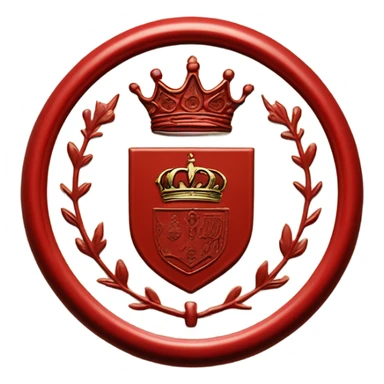 king wax seal red circle sticker