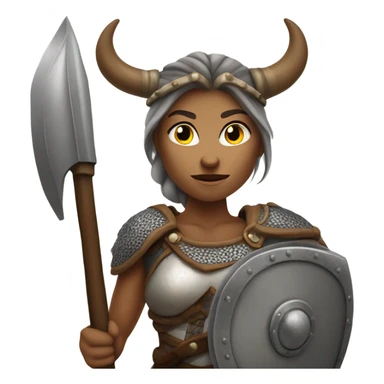 Female Viking warrior from old times taking a test  sticker