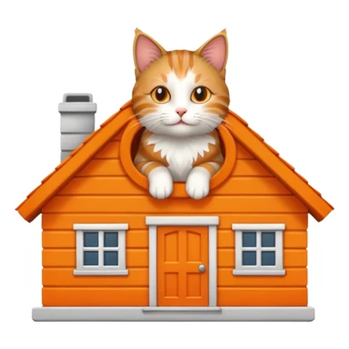 Cat on house  sticker