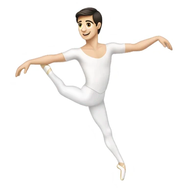 ballet dancing male caucasian dark hair sticker