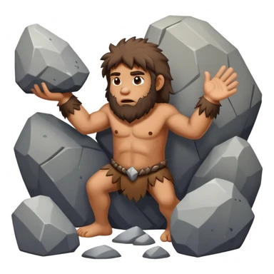 Caveman playing with rocks sticker