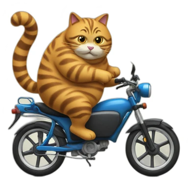 Fat-cat-riding-a-bike sticker