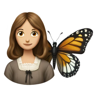 Charlotte Bronte and a butterfly sticker