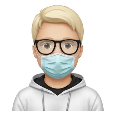 emojis.com man-with-medical-mask-and-white-hoody-and-black-glasses sticker