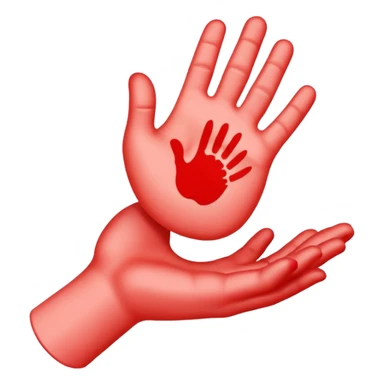 peach emoji with red hand print like a spankinging simple post spanking red mark  sticker