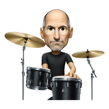 Steve Jobs drumming sticker