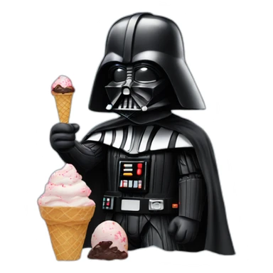 Darth vador eating ice cream sticker