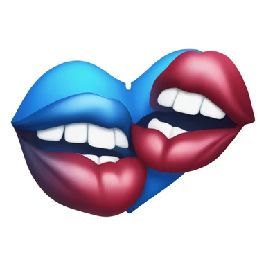 Kiss with blue heart sticker