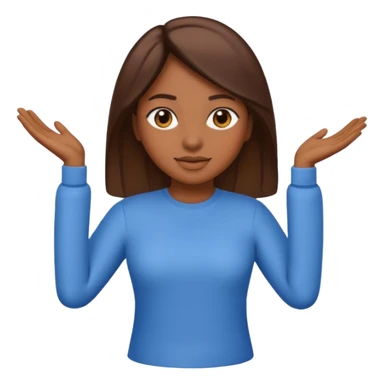 create an emoji, in color brown long sleeves, for women, no human sticker