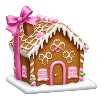 Gingerbread house with a pink bow  sticker