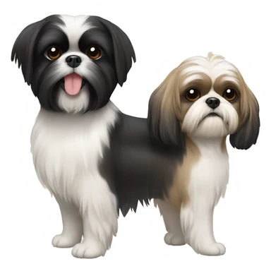 Black shih tzu with beige shih tzu sticker